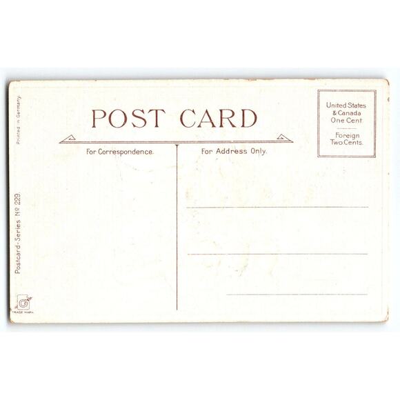 Christmas Postcard Signed Frances Brundage Children By X-mas Tree Gabriel 229 - Picture 2 of 2